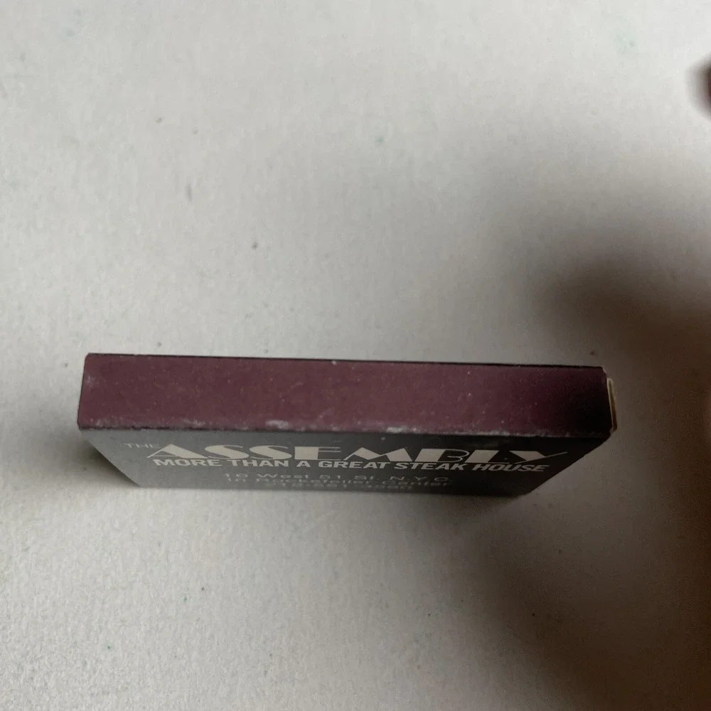 Vintage‎ Matchbook The Assembly Steak House Restaurant New York City Advertising